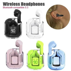 Air 31 Wireless Earbuds Transparent Bluetooth 5.3 Crystal Airpods Wireless Headset Charging Case Heavy Bass Stereo Earphones with Noise Reduction