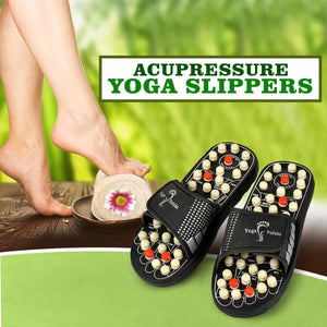 Jashiya Fidato Yoga Acupressure Massage Slippers Leg Foot Massager (Black)