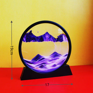 3D Quicksand Painting Dynamic Three-dimensional Hourglass Art Glass Liquid Decoration